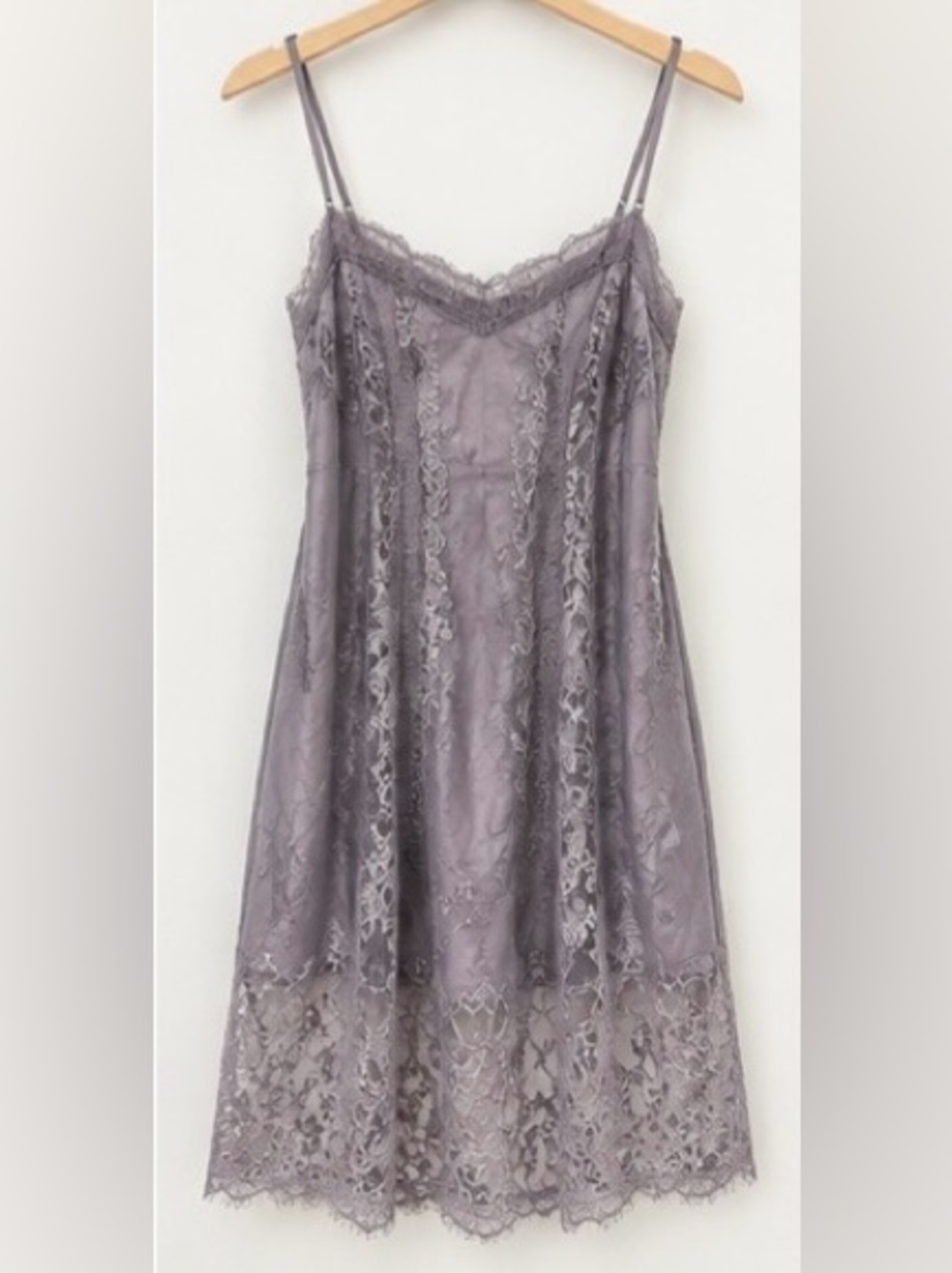 Free People Lace Slip Chemise in Dusty Lavender XS